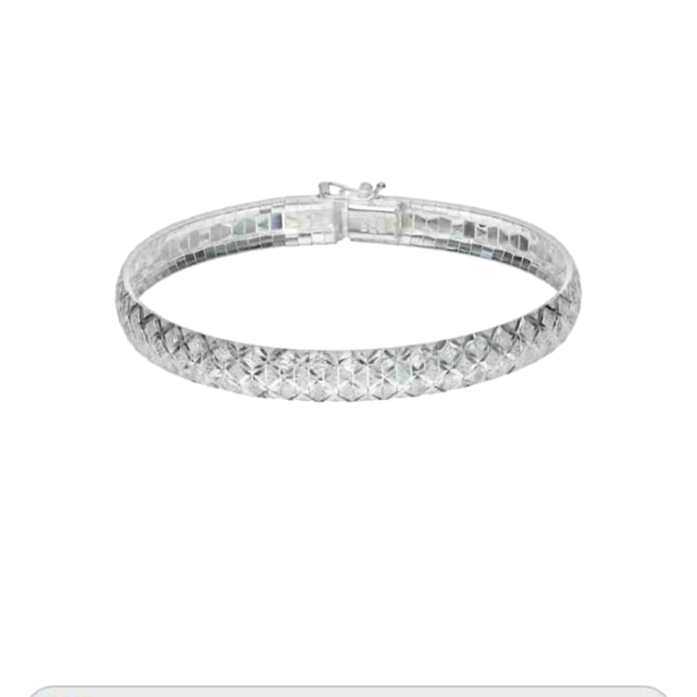 925 Sterling Silver Bracelet- Diamond Cut Details